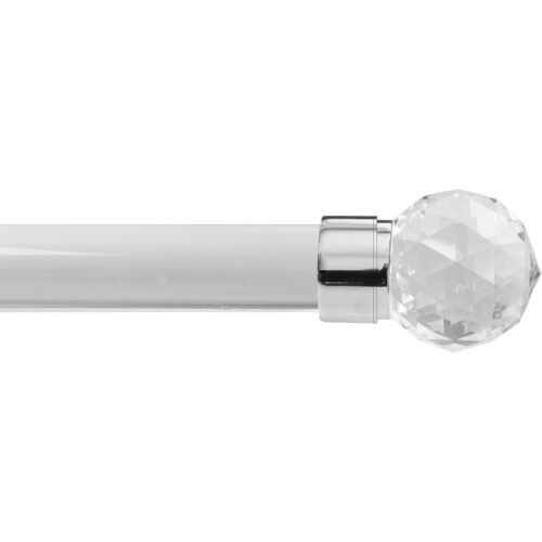 Acrylic rod with Crystal Ball finial in the Polished Chrome finish