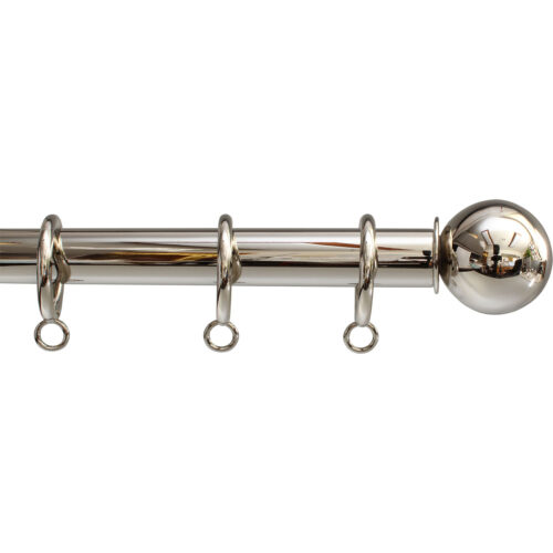 Polished Nickel rod with Ball finial