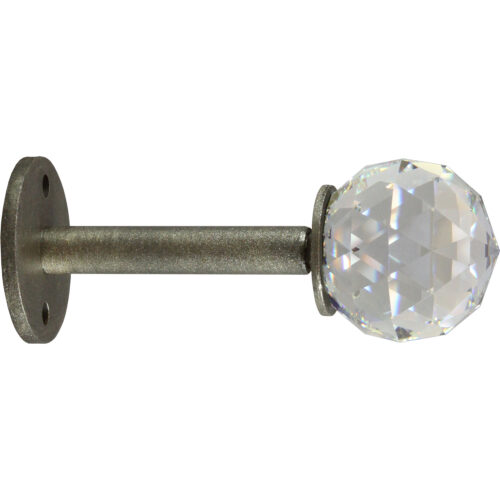 Crystal Ball Post Mount with Brushed Nickel finish (side view)