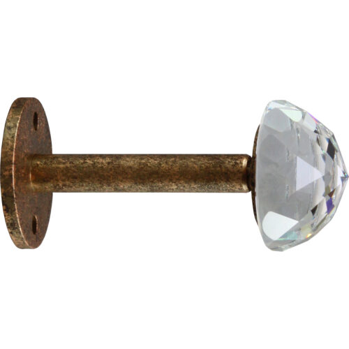 Crystal Half Ball Post Mount with Heirloom finish (side view)
