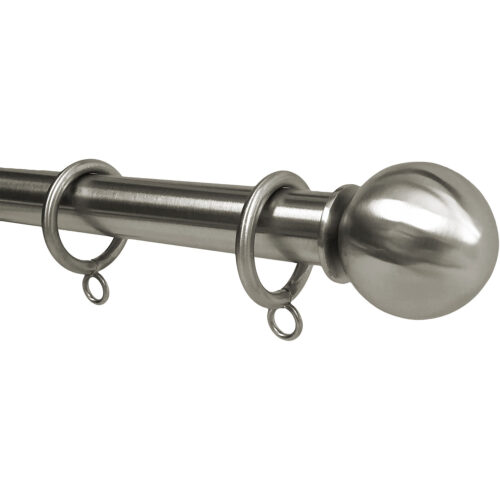 Matte Nickel finish on 1" rod with Ball finial