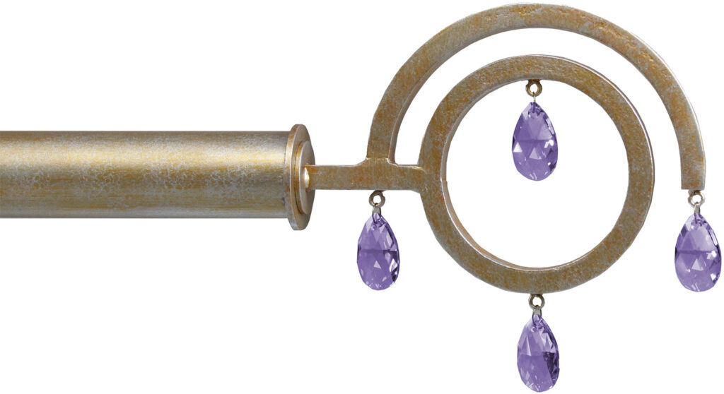 Coba finial with Ultra Violet crystal drops