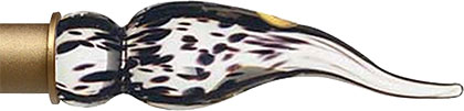 Babe Couture ArtGlass finial in Aubergine Spots with Gilt rod finish