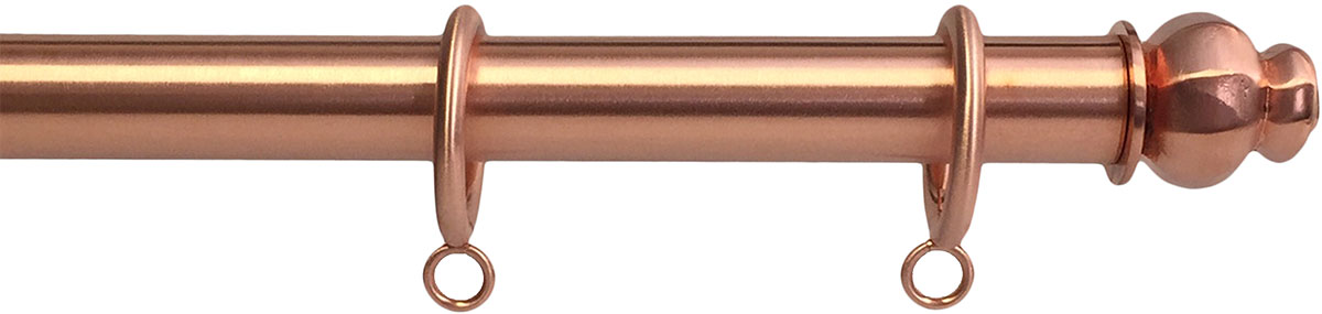 Matte Copper finish on 1" rod with Round Peg finial